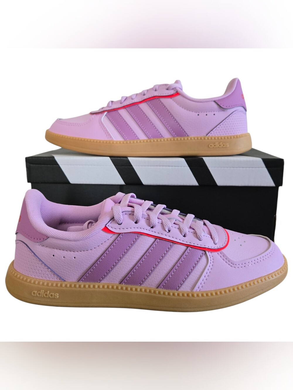 Adidas Breaknet Sleek Shoes Kids Size 5 Lilac Purple Gum JQ3057